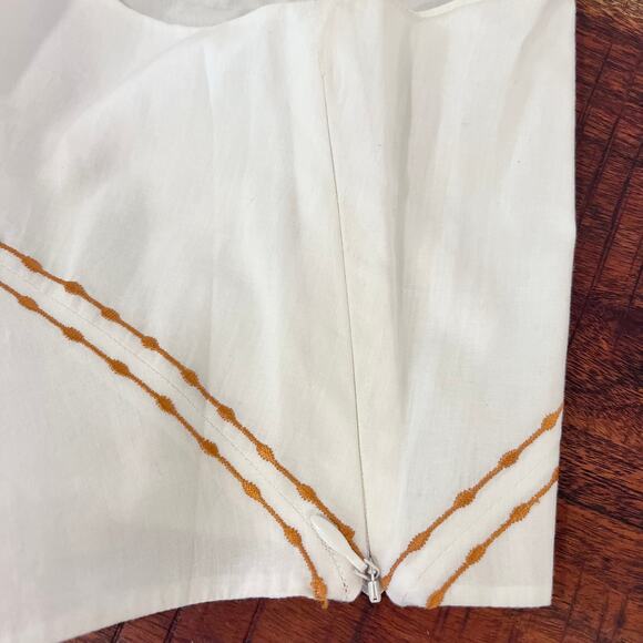 Emporio Sirenuse Cinderella Backgammon Embroidered Crop Top in Marshmallow NWT - Picture 4 of 6